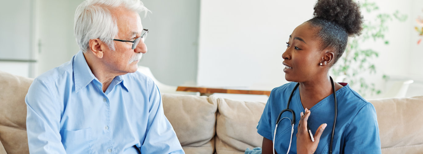 elderly and caregiver